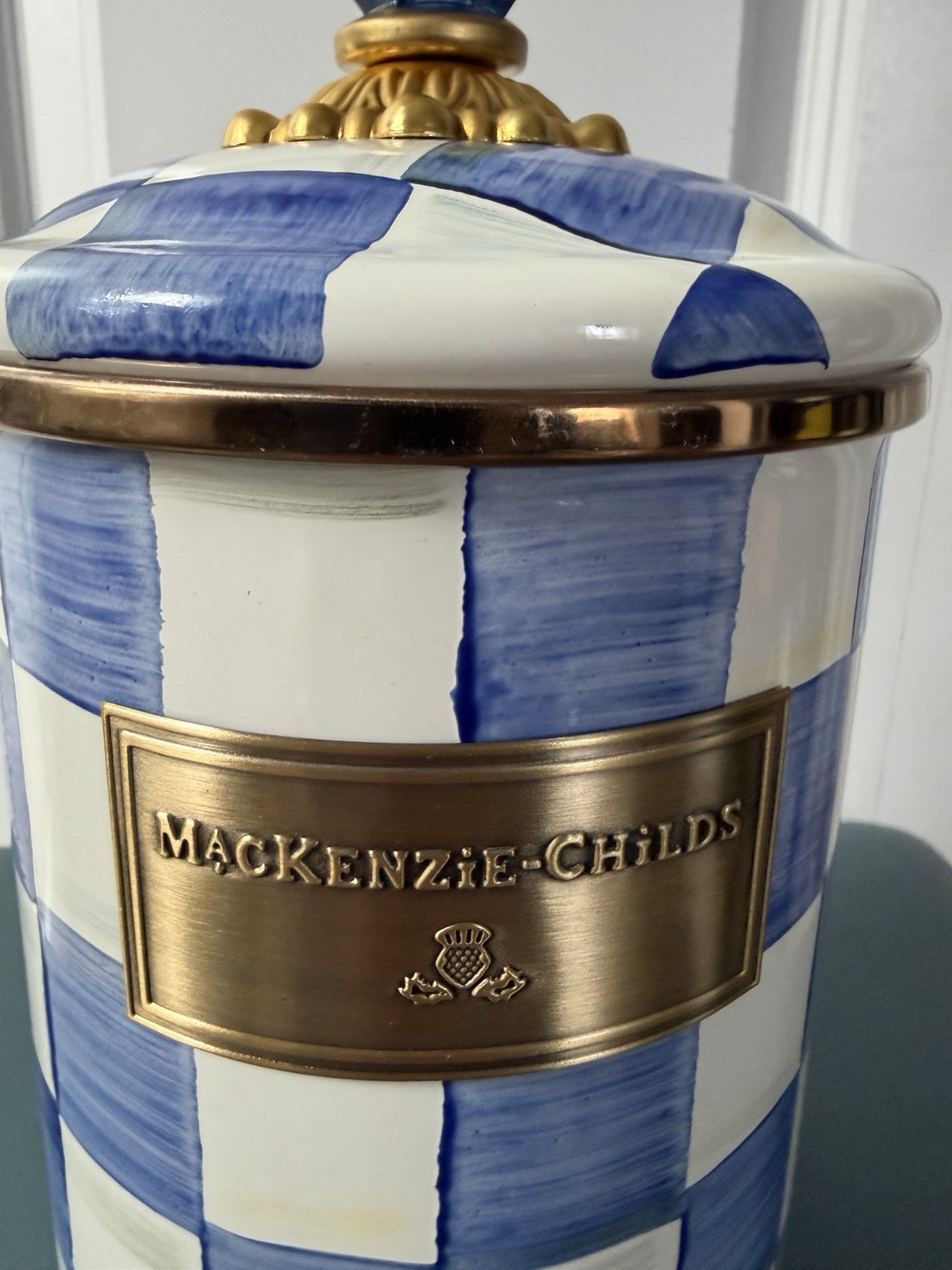 MacKenzie-Childs Royal Check Canister, Size- Large - 2-Qt., New gallery