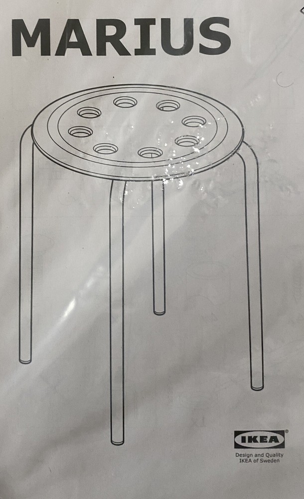 IKEA Marius, Stool stackable, White, 17¾" Height -SET OF 2- BRAND NEW 901.840.47