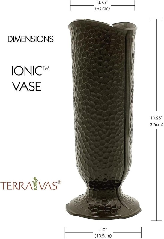 Ionic Vase - Replacement Cemetery Flower Vase - 4" D Base with 3 Flanges to L... gallery