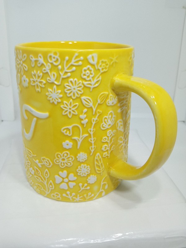 LETTER "J" MONOGRAM MUG. INITIAL "J" COFFEE MUG. "J" FLORAL DECO MUG. B400 gallery