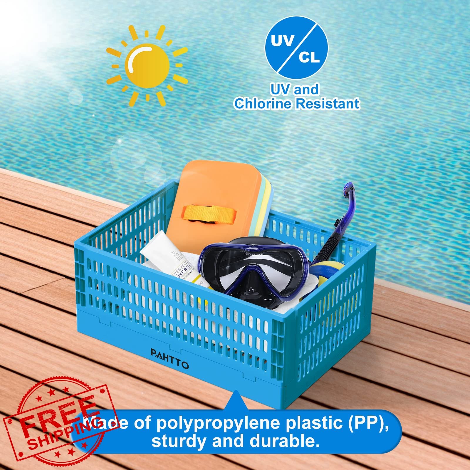 PAHTTO Pool Storage Basket Blue 1 Pack gallery