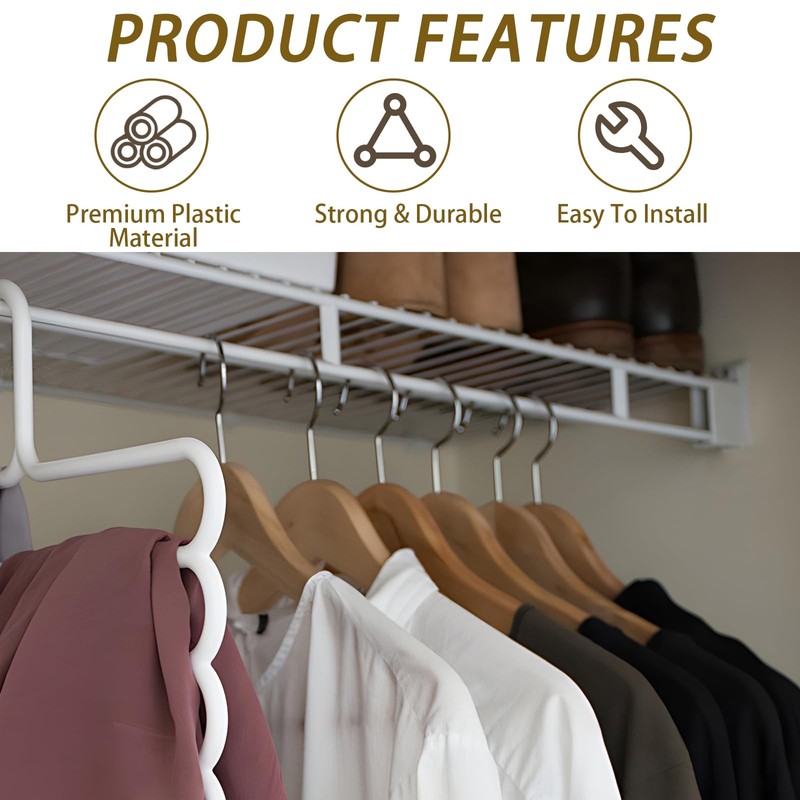 8 PCS Wire Shelf End Brackets Wall Mount Closet Support Polyvinyl Chloride gallery