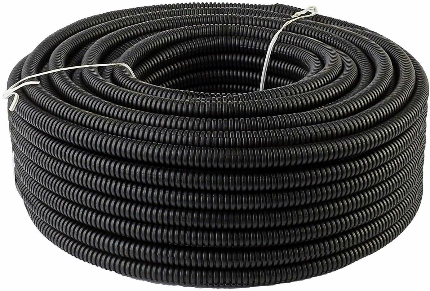 100 Ft 1/8" Split Wire Loom Conduit Polyethylene Tubing Black Color Sleeve Tube gallery