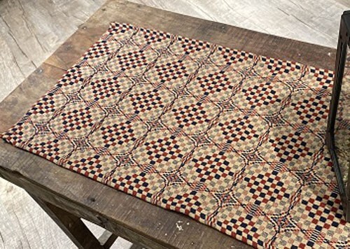 NEW Shadowbrook BRICK RED/NAVY/LINEN Table Runner 32" x 14" Farmhouse Primitive gallery