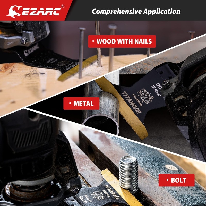 Titanium Oscillating Saw Blades, 3 PCS Extended Multitool Blades for Metal, Wood gallery