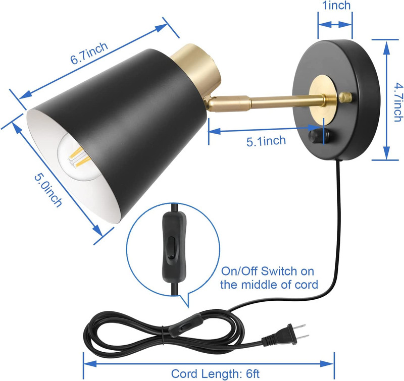 Wall Sconce Plug In Dimmable Wall Sconces Adjustable Wall Lights With Plug In Co gallery