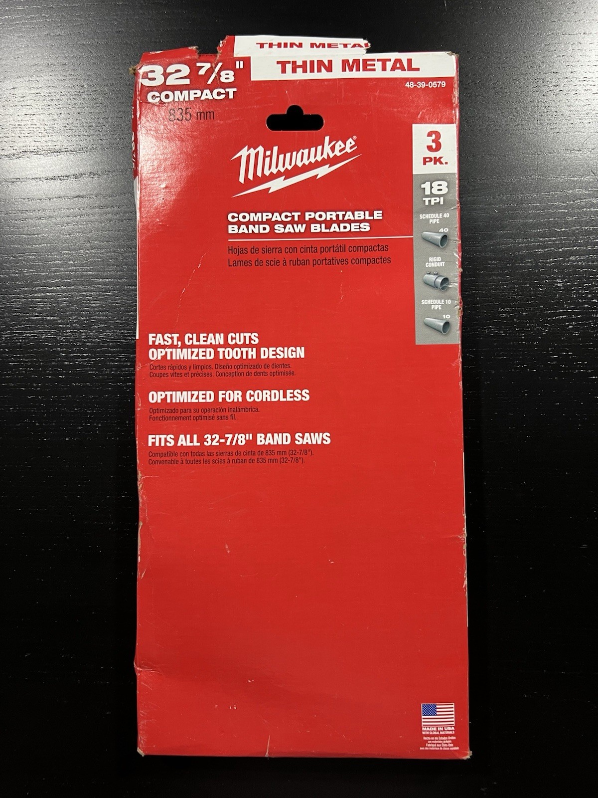 Milwaukee 32-7/8 in. 18 TPI Compact Bi-Metal Band Saw Blade 3-Pack 48-39-0579 gallery