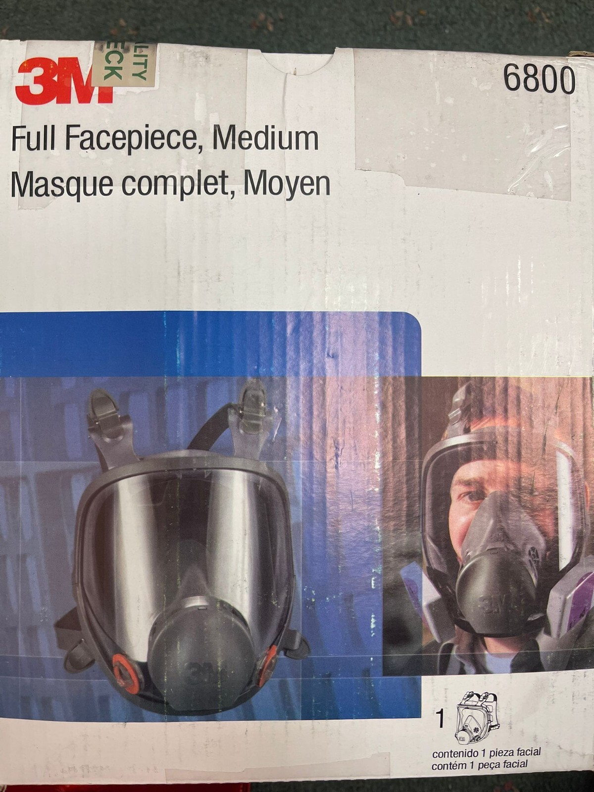3M Safety 142-6800 Safety Reusable Full Face Mask Respirator, Grey, Medium gallery