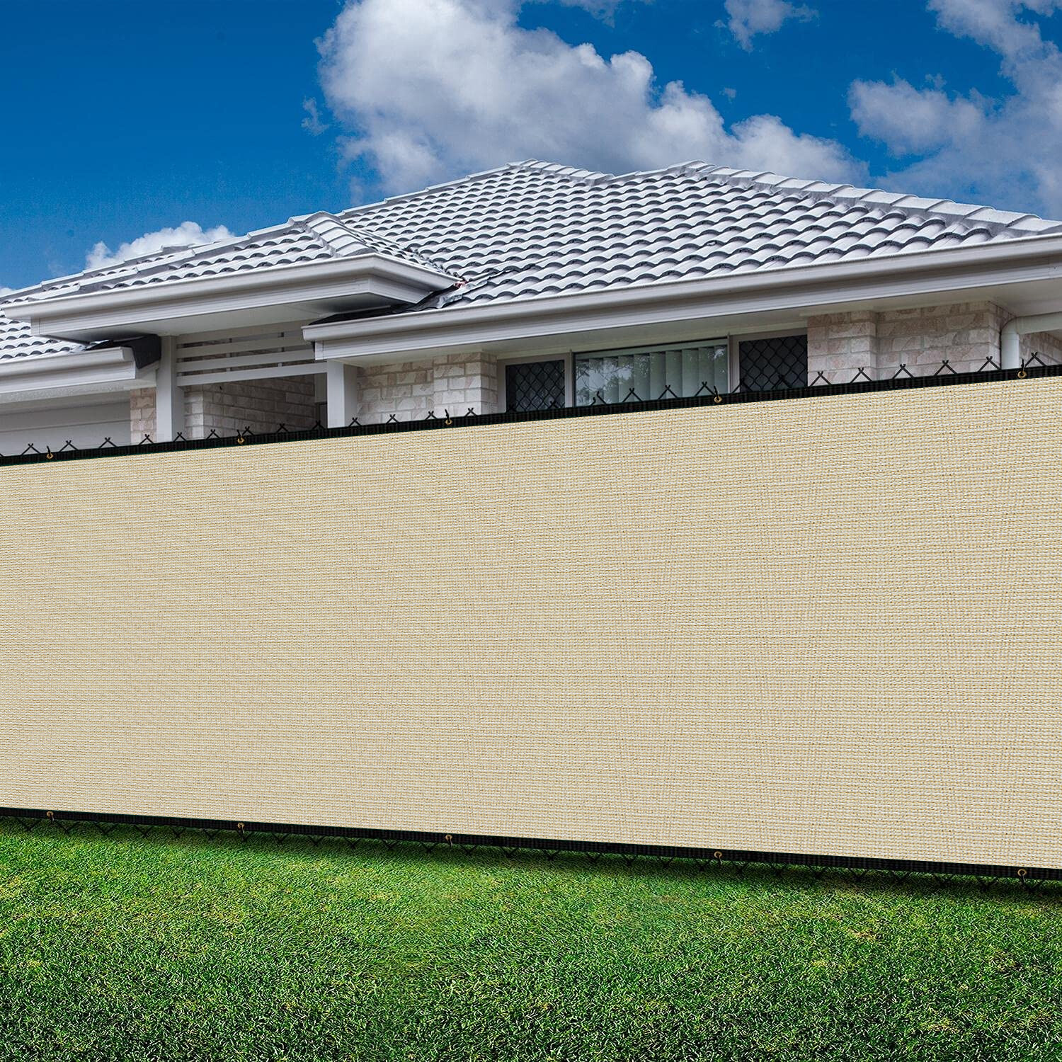 4' 5' 6' 8' Fence Privacy Windscreen Screen Beige Shade Cover for Garden Yard gallery