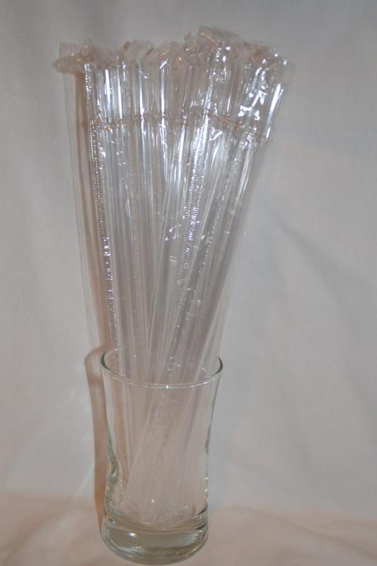 Reusable Straws Clear Solid Colors Plastic Acrylic 9” with Rings BPA Free Sealed gallery