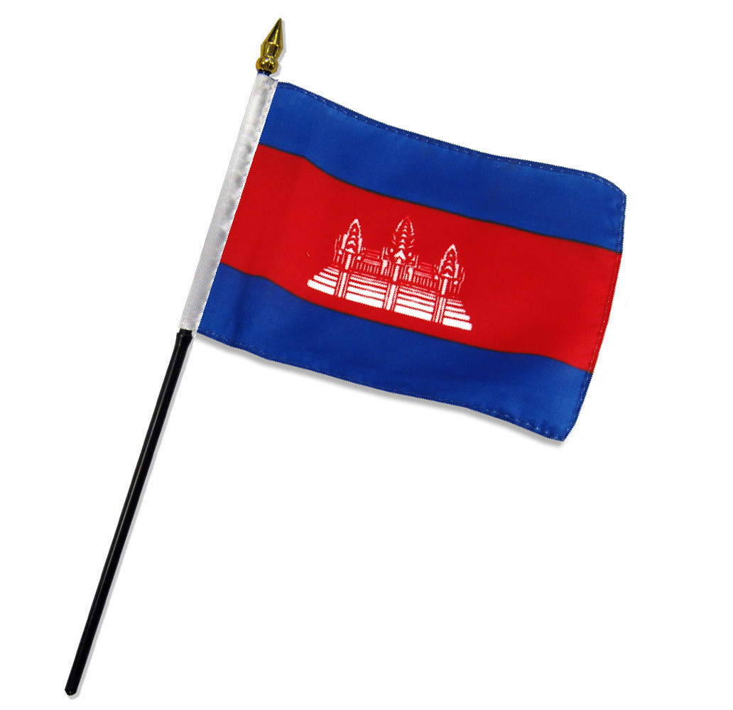 Cambodia 4"x6" Flag Desk Table Stick gallery