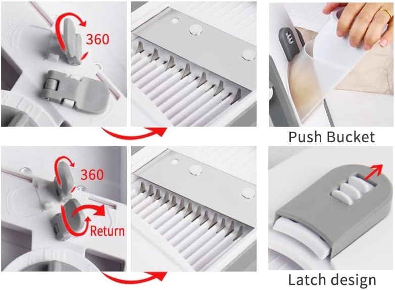 Milian Designs Mandoline Vegetable Slicer Adjustable Food Cutter Safe Upright gallery