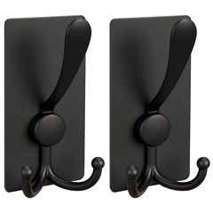 2 Pack Extra Large Adhesive Hooks, 13lb Stainless Steel Sticky Towel Hooks