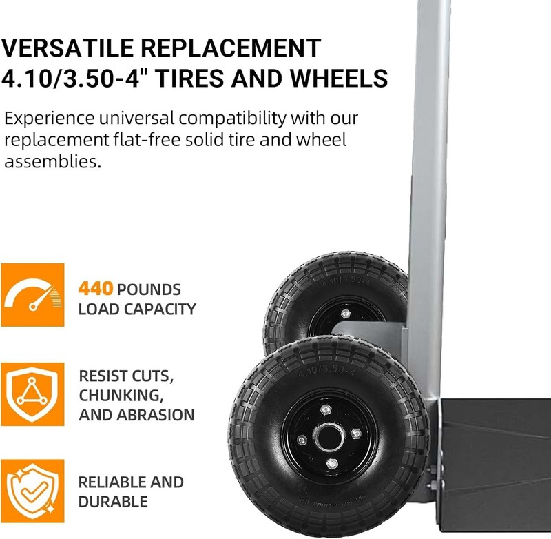 Flat-Free 10-Inch Solid Tire Wheels with Sawtooth Tread for All-Terrain Use gallery