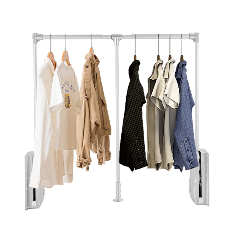 Pull Down Adjustable Side Mounted Closet Rod Clothes Hanging Rod 10 Kg/ 22lbs gallery