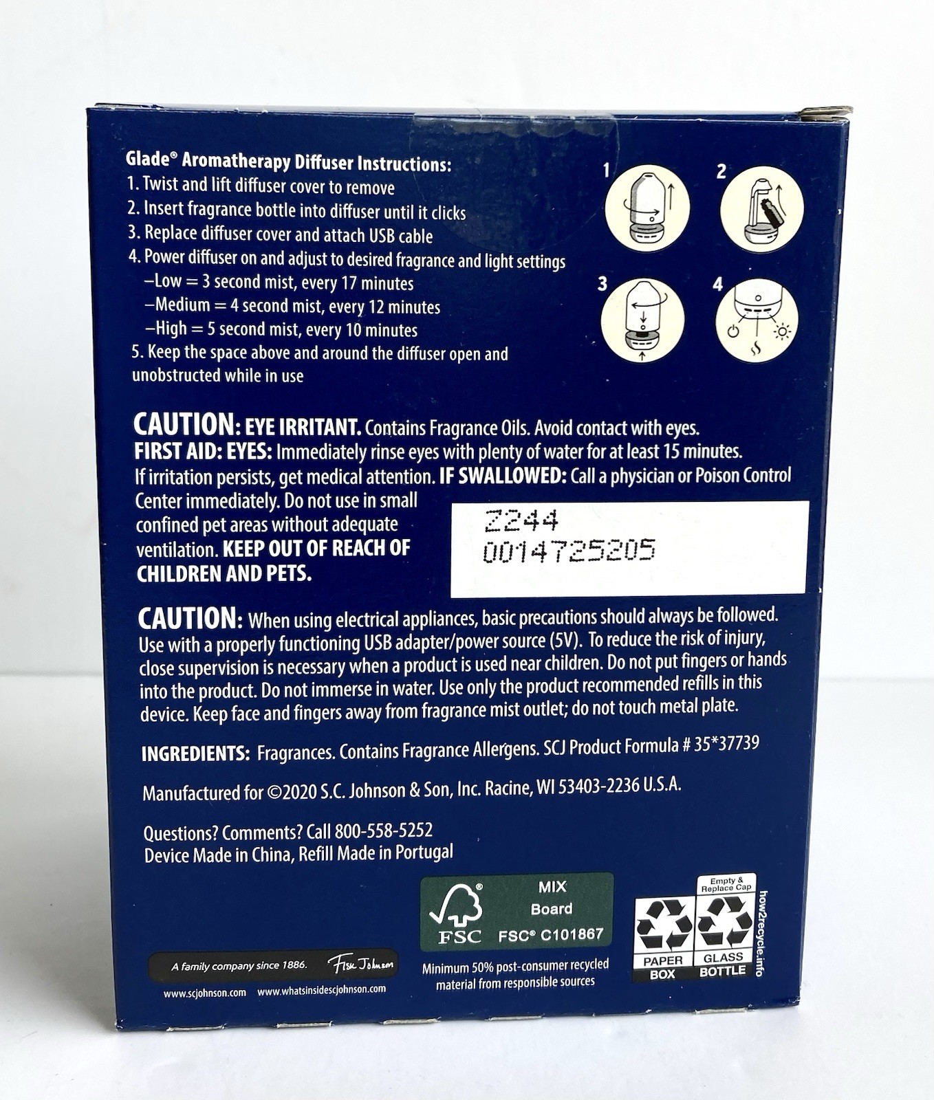 Glade Aromatherapy Cool Mist Diffuser w/Lemongrass & Bergamot Essential Oil gallery