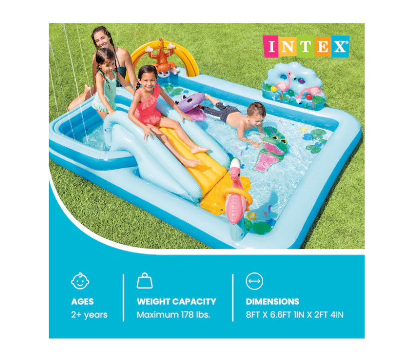 Intex 96inx78inx28in Inflatable Jungle Adventure Play Center Spray Kiddie Pool gallery