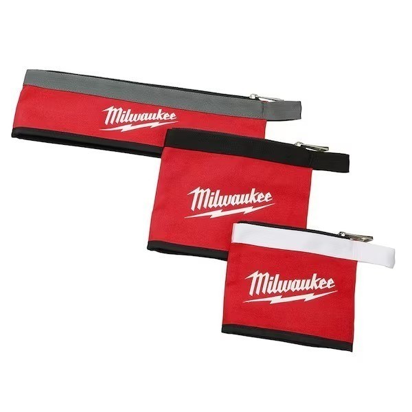 14 In., 8 In. and 6 In. Multi-Size Zipper Tool Bags in Red (3-Pack) gallery