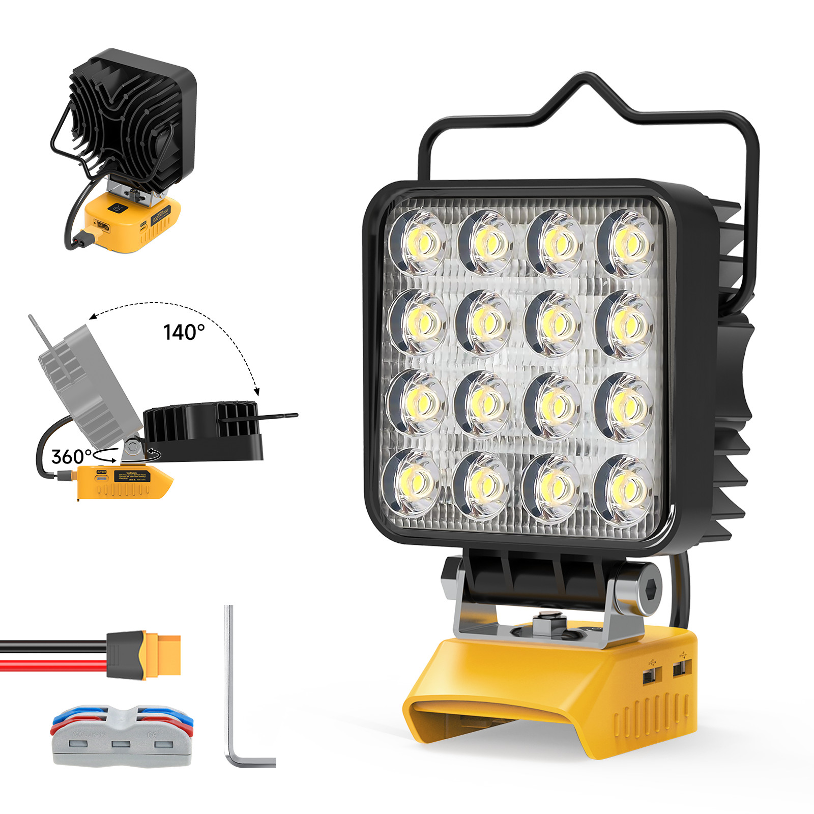 Upgraded 20V LED Work Light 6000LM for Dewalt 20V Battery Safe Cordless Lamp gallery