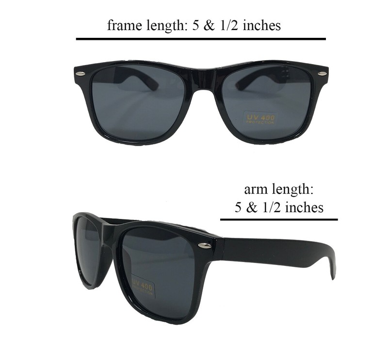 MENS SOLID BLACK SUNGLASSES 6 PACKUNISEX GLASSES WAYFARE STYLE RETRO gallery