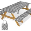 Fitted Waterproof Picnic Table 72" x 30" (Rectangular) Black and White Lines gallery