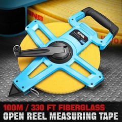 100M/300Ft Contractor-Grade Open Reel Fiberglass Measuring Tape Measure Reel