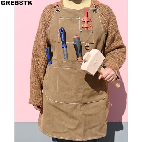 Canvas Cross Back Heavy Duty Work Tool Apron, Carpenter Apron, Woodworking Ap... gallery