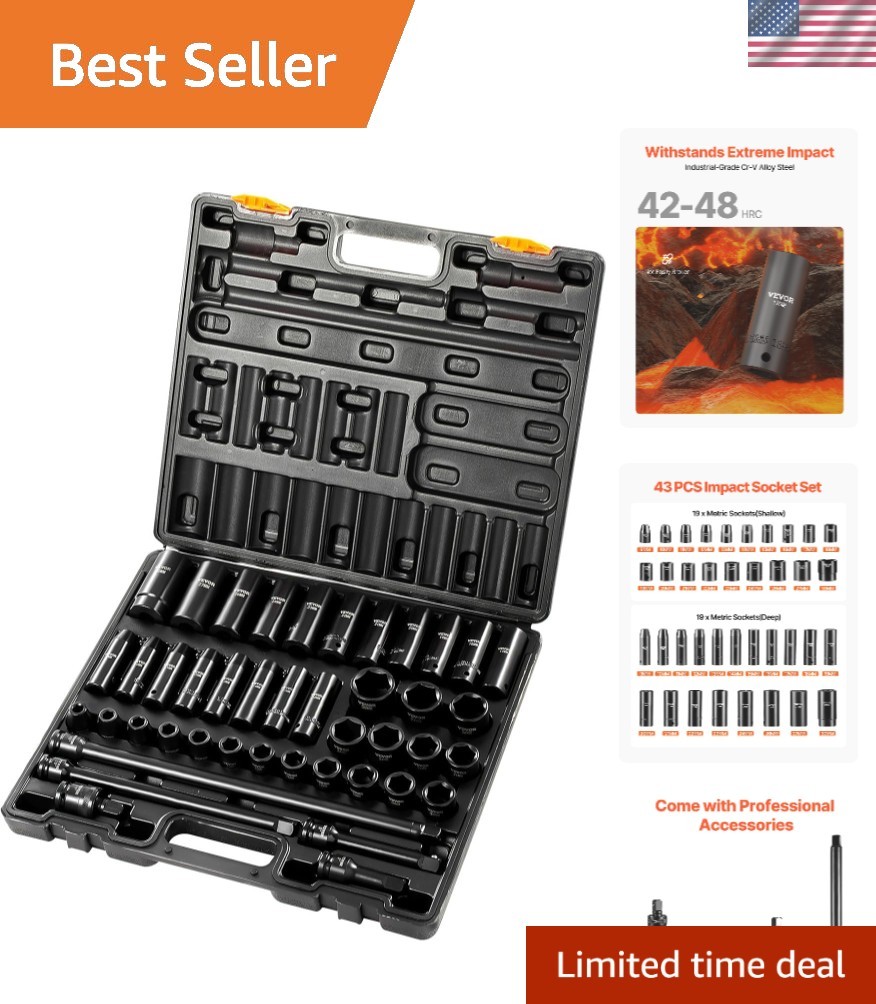 Impact Socket Set, 1/2 Inches 43 Piece Impact Sockets, 1/2 Inches Drive Socke... gallery