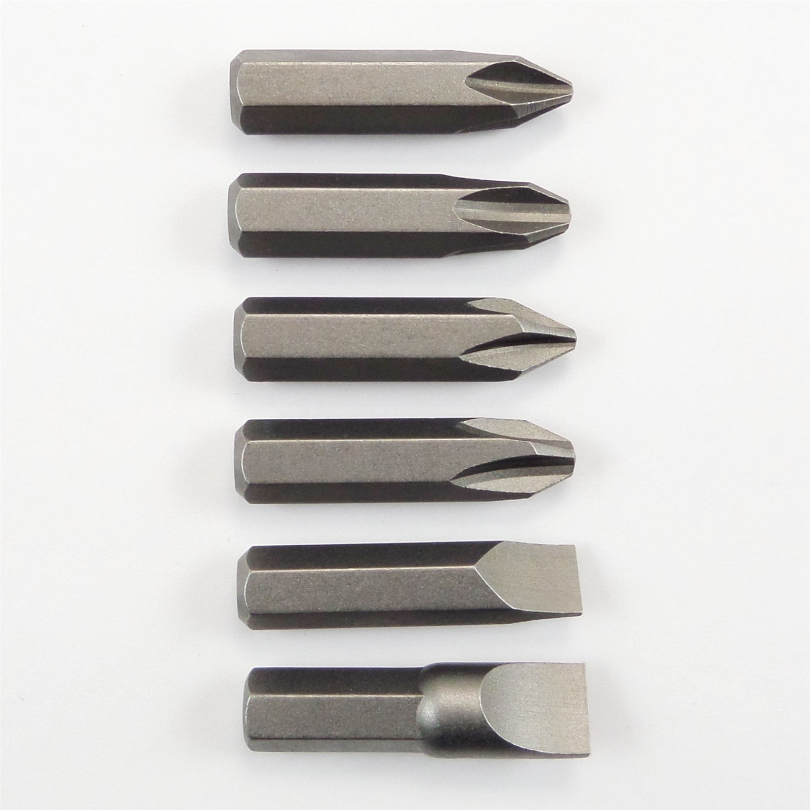 6 pc Impact Driver Bits Phillips #2 #3 Slotted Flat 3/8" 5/16" Hex Shank Hammer gallery