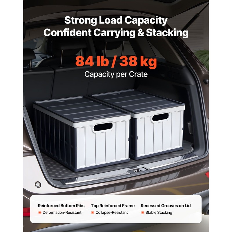 2-Pack 65L Collapsible Bins, Stackable, 84lb Capacity, Fold Flat gallery