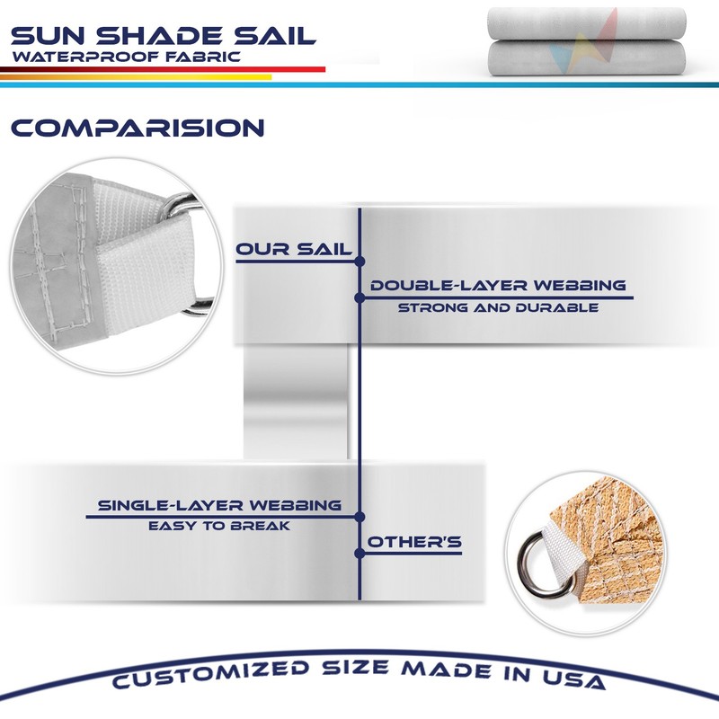 gray Custom 5-24FT Rectangle Waterproof Sun Shade Sail Garden Pool Patio Cover gallery