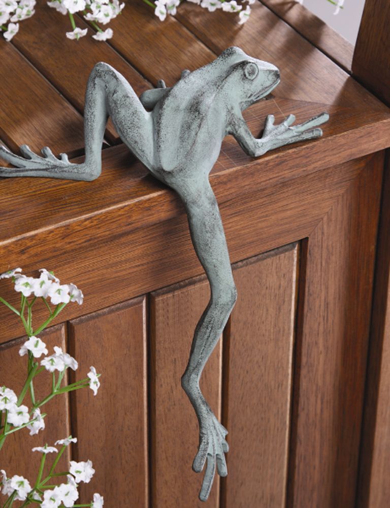 Froggy Long Leg Frog Climbing Shelf Sitter Longlegs Garden Sculpture ~ SPI Home gallery