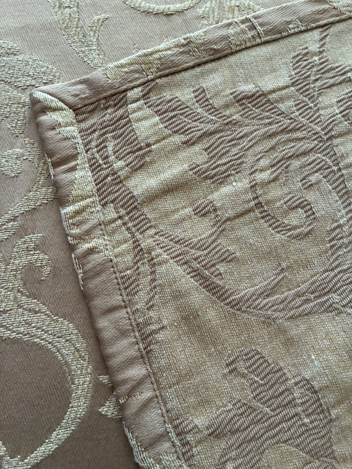 Tablecloth 53” X 96” Damask Gold/Bronze Banquet Size Heavyweight Fabric gallery