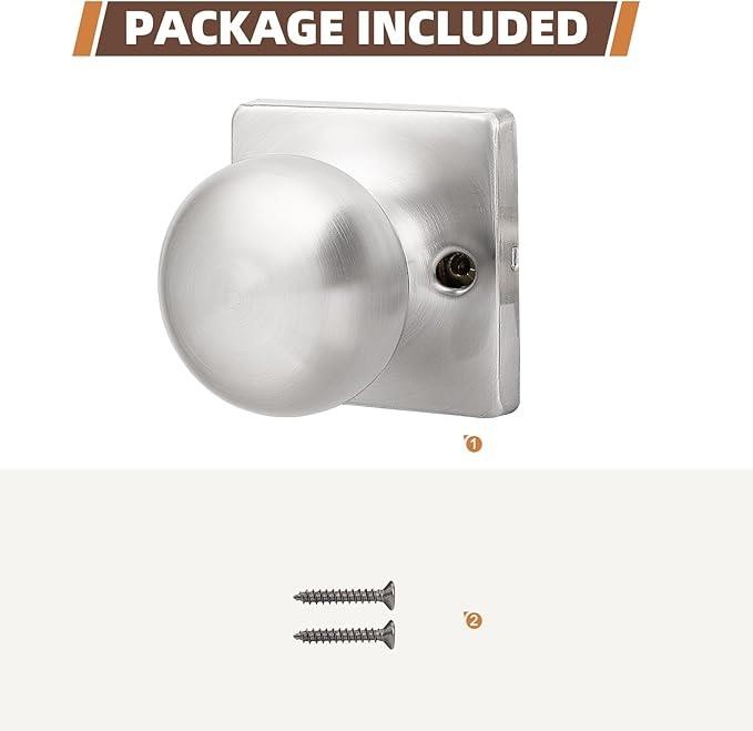 GOBEKOR 6 Pack Single Dummy Door Knobs for French Doors Brushed Nickel gallery