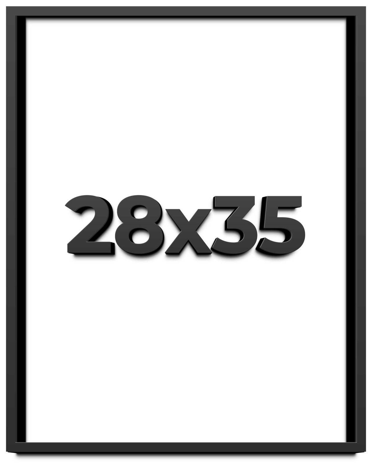 28x35 Shadow Box Frame Black | 1 inches Deep Real Wood Contemporary Shadowbox Di gallery