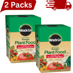 2 Pack -Miracle-Gro Water Soluble Tomato Plant Food, Grow Bigger Organic 1.5 Lbs