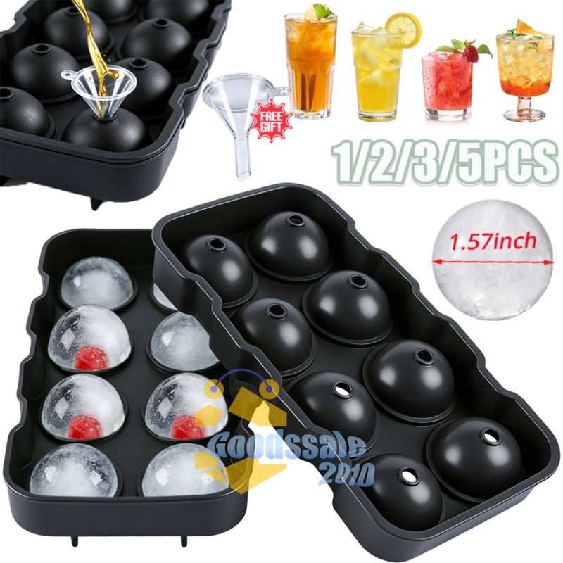 Sphere Silicone Ice Cube Ball Maker Tray 8 grid Large Round Molds Bar Cocktails gallery