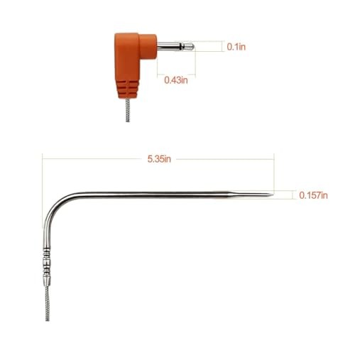 TM08 2 Pack Temperature Meat Probe Replacement TP04, TP06, TP06S, Black+Orange gallery