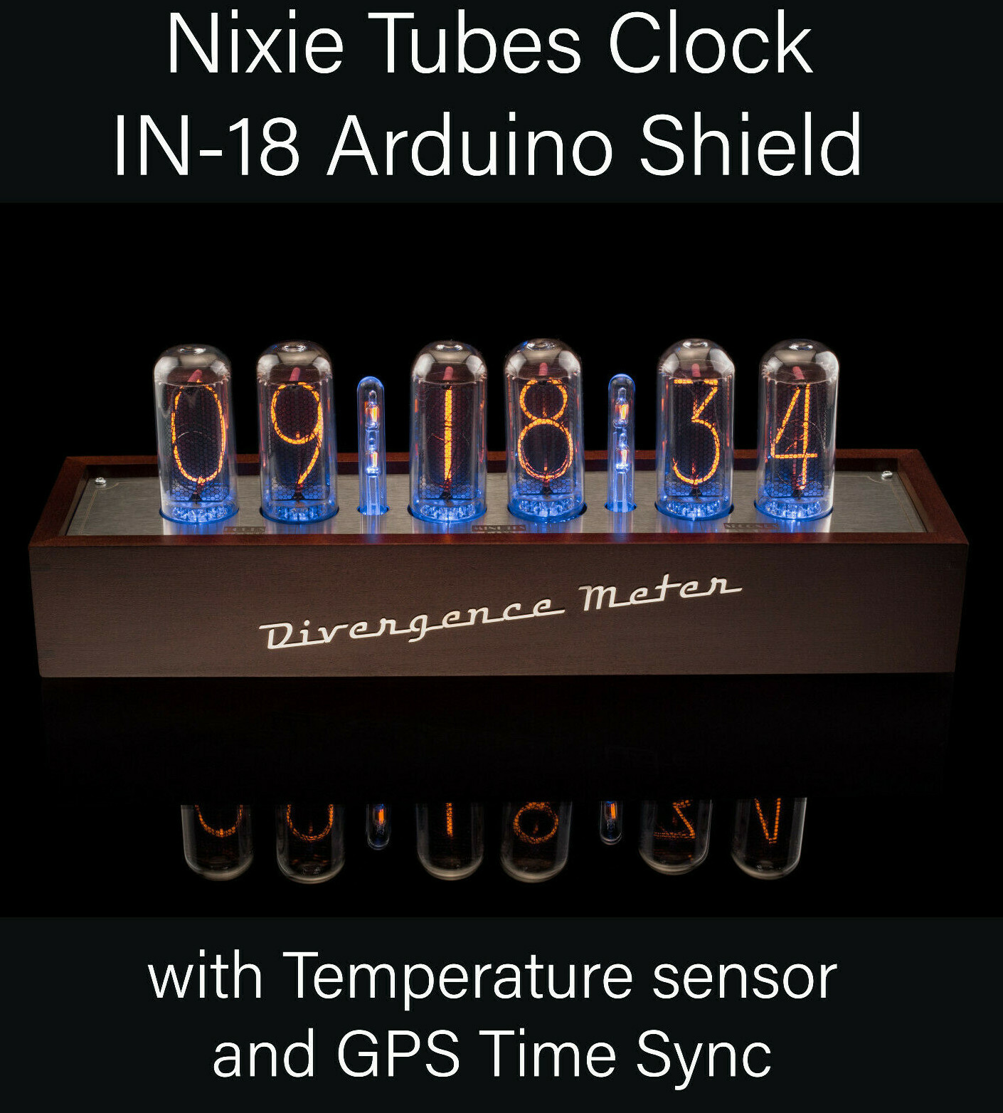 IN-18 NIXIE Tubes Clock Divergence Meter GPS Sync 12/24H FREE Shipping 3-5Days gallery