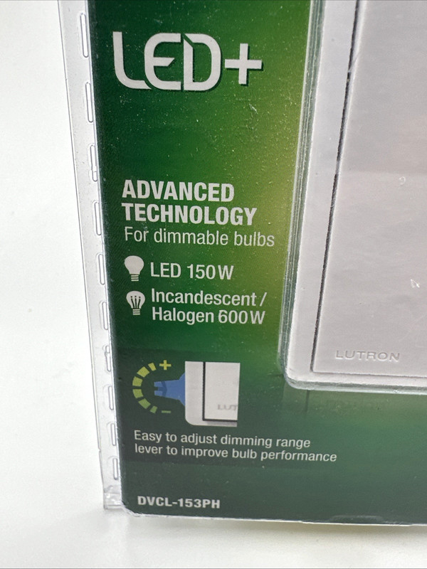 Lutron Diva DVCL-153PH Dimmer Switch White Single Pole/3-Way 150W CFL/LED NEW gallery