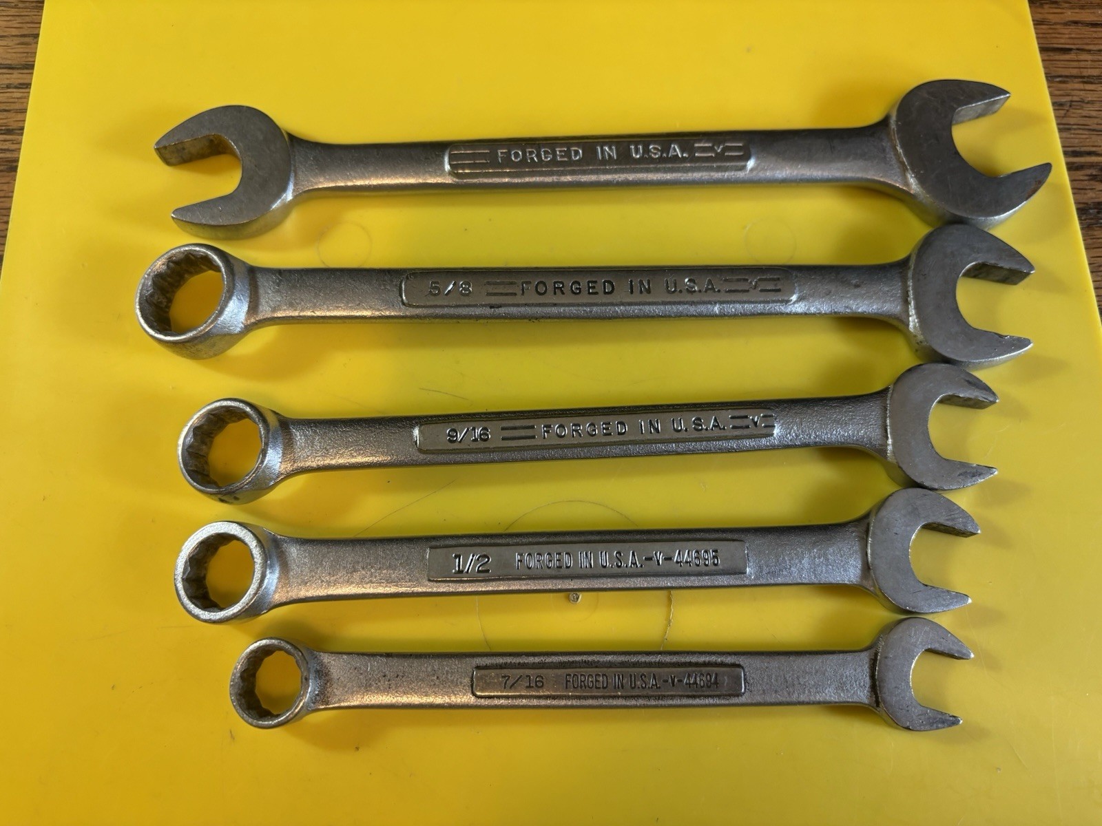 5-Craftsman SAE 12 Point Combination Wrenchs=V=USA 3/4-5/8-9/16-1/2-7/16” L-55 gallery