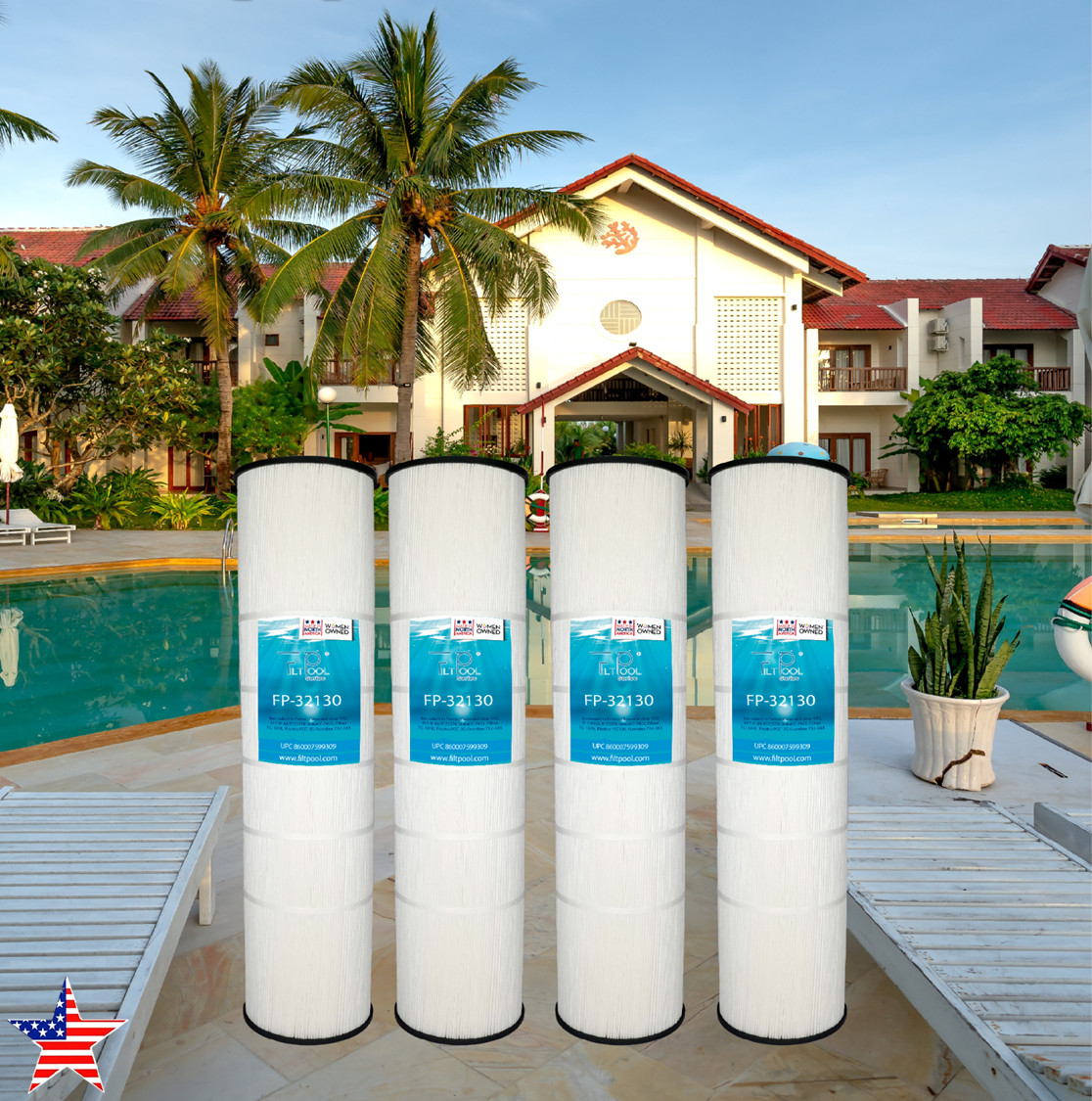 Pool Filter Replaces Pentair CCP520, R173578, 178585, PCC130, FP-32130, 4Pack gallery