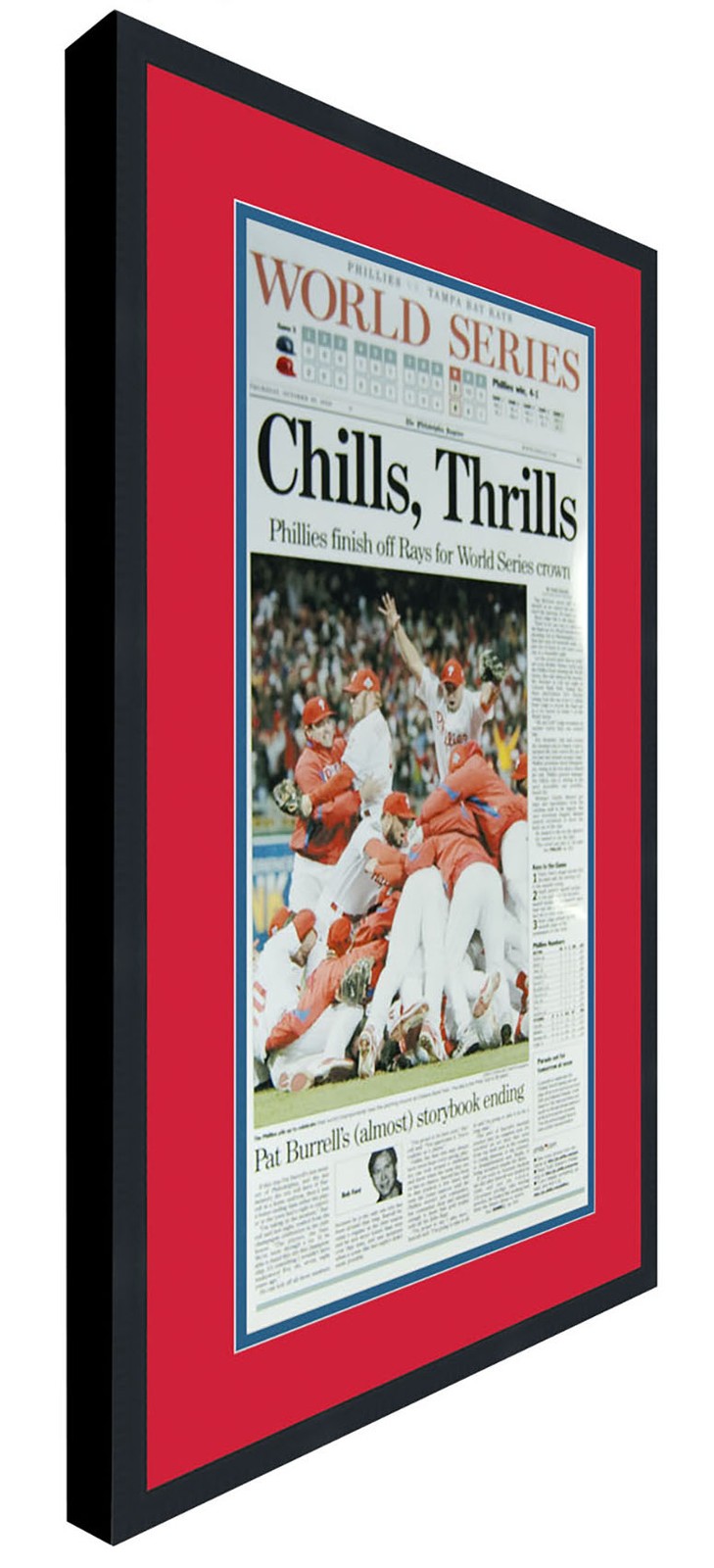 11x22 Newspaper Frame With Red and Blue Double Mat UV Acrylic and Acid Free gallery