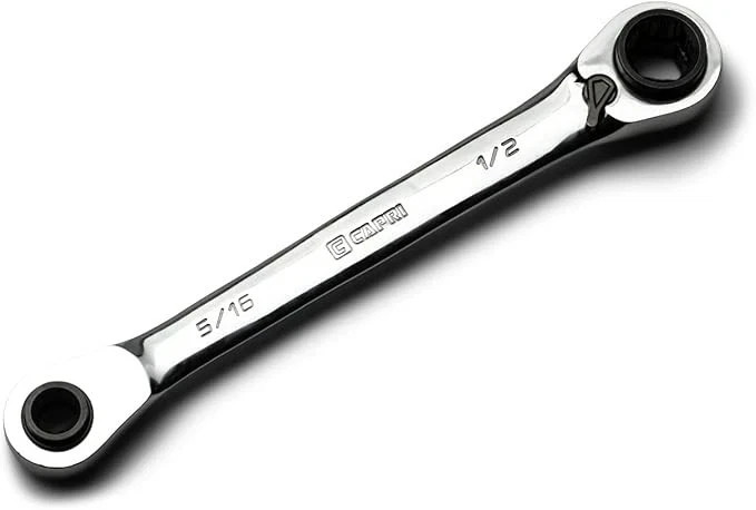 4-in-1 120-Tooth Box End Reversible Ratcheting Wrench 5/16 3/8 7/16 1/2 in. SAE gallery