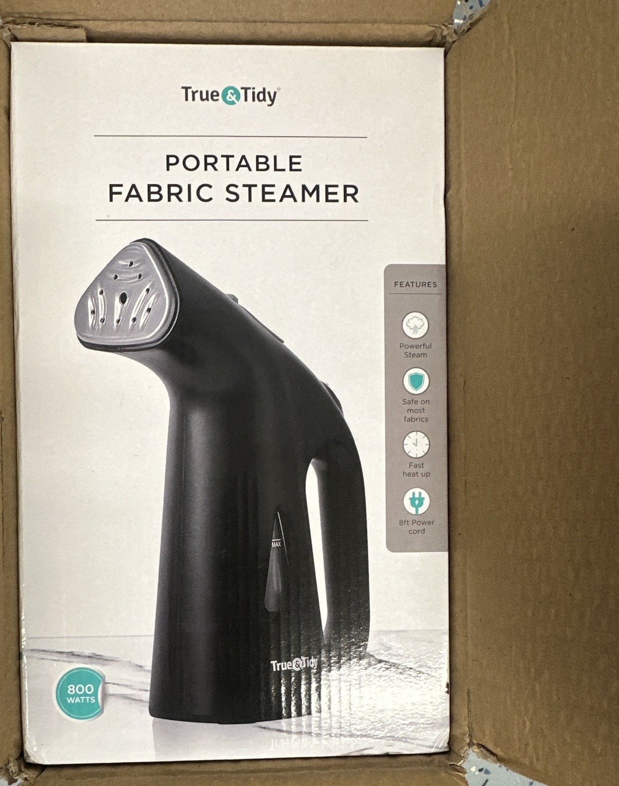 True & Tidy TS-38 Handheld Fabric Steamer 800W 20 sec 4 oz Black Corded gallery