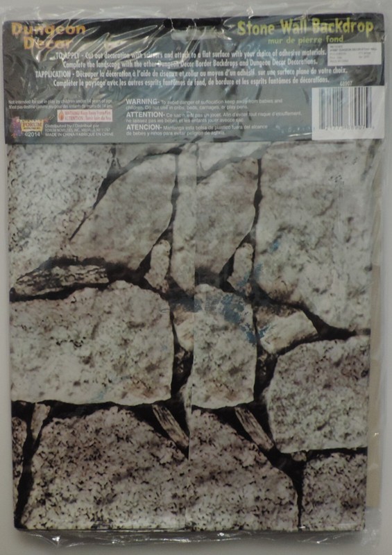 Dungeon Decor Stone Wall Backdrop 47 Inches High x 20 Feet Long New Unopened gallery