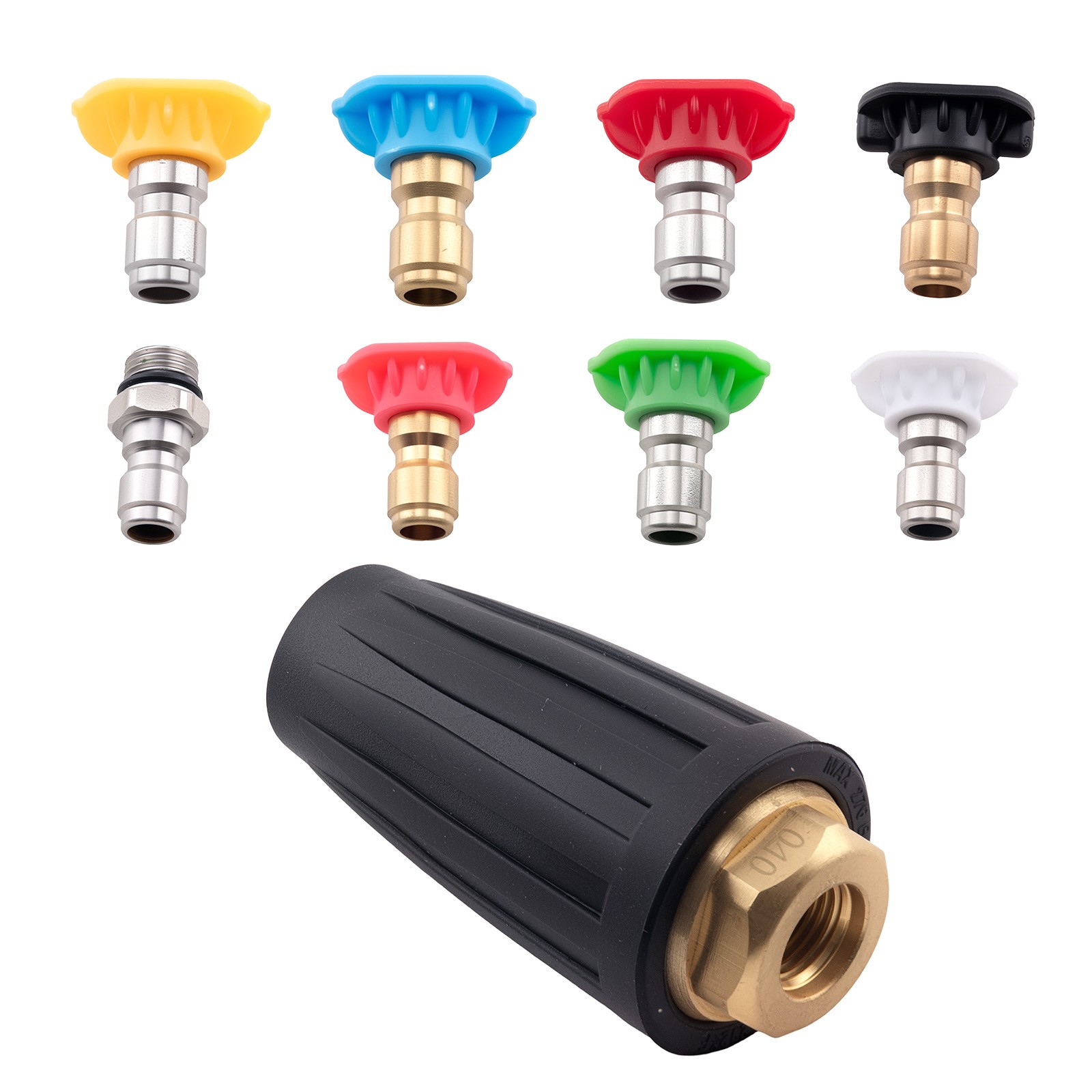4000PSI Pressure Washer Turbo Rotating Nozzle Spray Nozzles 1/4 QC Multi Angle gallery
