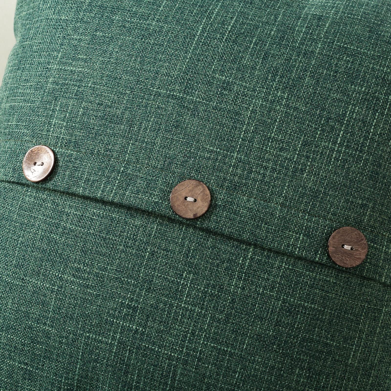 Emerald Green Linen Decorative Throw Pillow Covers 20x20 Inch Set of 2, Squar... gallery
