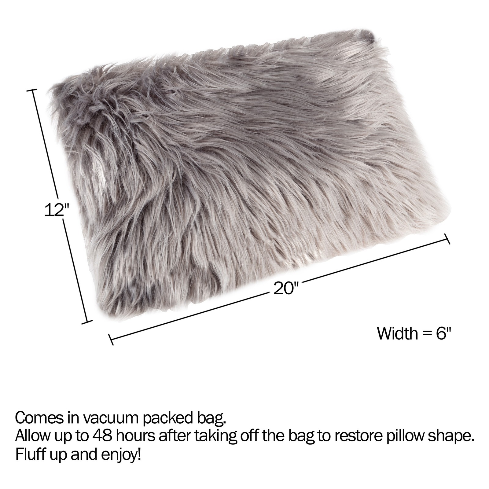 20 x 12 In Himalayan Faux Fur Rectangle Throw Accent Pillow Removable Cover gallery