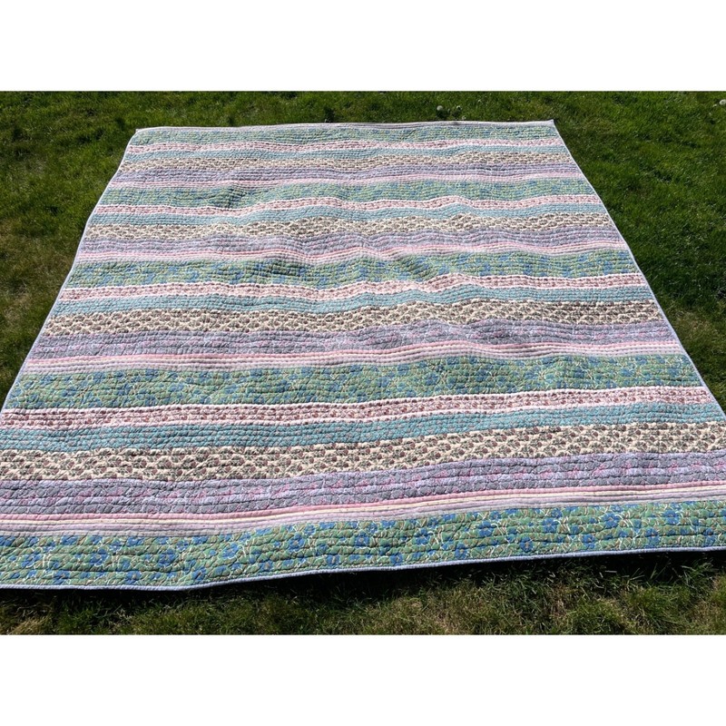Garnet Hill Patchwork Striped Multicolor Quilt Set Shams Cotton 3 Piece Queen gallery